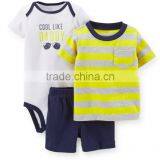 100% cotton unisex baby suit set T shirt and shorts