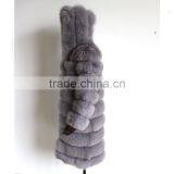 Myfur Wholesale Retail Ladies Fashion Whole Hide Real Natural Color Fox Fur Long Coat With Fur Hooded thumbnail-3