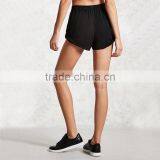 Wholesale Hot Sale Women Roll-tab Elasticized Waist Linen Sport Gym Shorts thumbnail-2