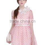 Girls Organza Printed Pink Sweet Dresses thumbnail-1