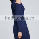 Womens Fashion Navy Blue Western Style Party Sweater Dress With High Quality thumbnail-2