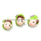 Lavender Flower Green Hat Little Girl Doll Polymer Clay Micropore Bead For Jewelry Making thumbnail-1