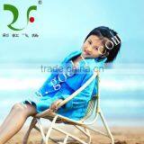 Soft 100% Cotton Pure Color Hooded Bathrobe for Kids thumbnail-2