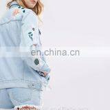 Fashion Denim Jacket Women Embroidered Jacket Jean Jacket Wholesale thumbnail-3