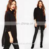 Ladies Western Blouse Oversized Fit Point Collar Fashion Lady Chiffon Blouse thumbnail-1