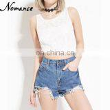 Ladies Floral Mesh Crop Top Plain thumbnail-1