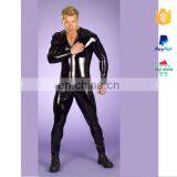 Hot Sexy Black Wet Look Leather Catsuit For Men