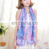Fashion Flower Printed Silk Scarf
