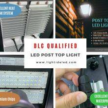 Lightide DLC QPL LED Post Top Light Fixture 50w-80w
