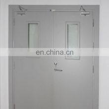 Commercial Aluminum Double Steel Door Fire Rated Glass Door With Lock