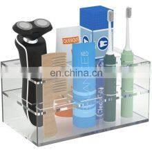 Bathroom Shelf Countertop Acrylic Toothbrush Holder Stand
