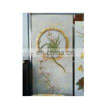Colorful Jade Marble Carved Flower Stone Relief Decoration Panel For Interior Wall