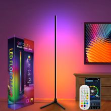 New coming  RGB App or Remote Music Control Corner Standing Light Splicing LED Tripod Floor Lamp For Living Room Decoration