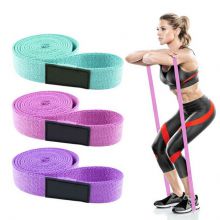 Hot sale gym fitness long fabric nonslip resistance loop exercise bands for yoga