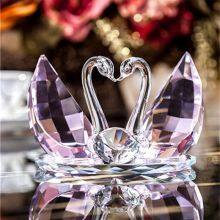 Colored K9 Crystal Swan Wedding Gifts Crystal Wedding Giveaway Gift Crystal Crafts Gifts thumbnail-2