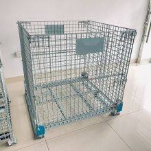 Industry Hanging Storage Wire Baskets Collapsible Stillage Cage Wire Mesh Container Pallet Box Foldable Metal Storage Pallet Basket Box Container thumbnail-2