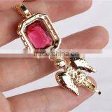 Hip Hop Jewelry Red Ruby 925 Sterling Silver Angel Piece for Mens Pendant thumbnail-3