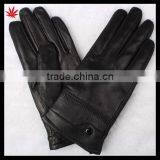 Mens Fashion Button Classic Soft Sheepskin Thin Running Leather Gloves thumbnail-1