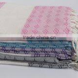 Aqua Blue Tunisian Fouta Soft Pareo Factory Wholesale Beach Towel thumbnail-5