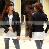 0836063 China Wholesale Fashion PU Leather Jackets Ladies Leather Jacket Women Hot Selling Jacket in 2014