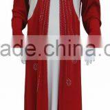 95%polyester 5%spendax Milk Silk Casual Muslim Gown With Chemical Lace thumbnail-3
