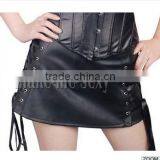 Hot selling faux leather black skirt