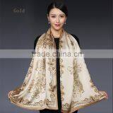 Manufacturer Wholesale 100% Silk Hijab Scarf Euro Style Digital Printing Silk Scarves Girls Party Dresses thumbnail-1