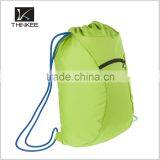 Fashion Drawstring Bag With Zipper Sport Green Outdoor Drawstring Bag
