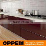 New Design White and Red Lacquer Finish Wood Veneer Kitchen Furniture With Island thumbnail-3