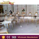 Half Round Wedding Gold Table , White Top Dining Table MDF thumbnail-3
