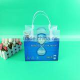 2016 hot selling custom transparent plastic beverage bag pp plastic bag with handle packaging plastic bag