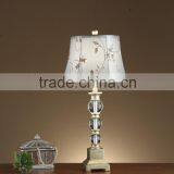 Contemporary Stacked Crystal Table Lamp,embroider Lampshade thumbnail-1
