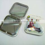 Fashionable Square Cosmetic Mirror/Make-up Mirror/Compact Mirror Metal Pocket Mirror Aluminum Purse Mirror thumbnail-1