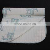 Cotton Baby Hand Block Printed Quilts/bedspread/bed Sheets Bird Print thumbnail-1