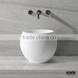 Kingkonree White Solid Surface Wall-Hung Wash Basin thumbnail-1