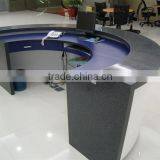 Man Made Semi Round Solid Surface Reception Counter