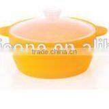 Personalized Round Silicone Rubber Kitchen Microwave Bowl With Lid thumbnail-2