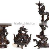 Traditional Dragon and bamboo design Vase , candlestick and incense stick holder wholesale made in Japan