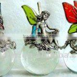 Bronze Metal Fairy Butterfly Crystal Ball Craft