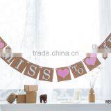 Wedding Supplies Purple BRIDE TO BE Banner Vintage Wedding Bunting Flags Party Decoration Garland Paper Photo Booth Props Supplier's Choice thumbnail-6