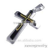Factory Made Three Tone Stainless Steel Modern Cross Pendants