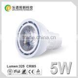 New Design Hot Sale CE RoHS CRI 85Ra CCT Options UNIQUE Lamp Bulb Sharp COB GU10 Reactor 5W LED Spotlight LED Dimmable