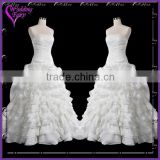 TOP SELLING!!! OEM Factory Custom Design ball gown wedding dress with cap sleeves neckline
