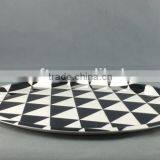 Rhombus Black and White Melamine Plate thumbnail-2
