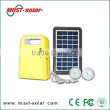Small rechargeable led home lighting 6V3W mini solar energy system