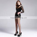 Devil Fashion 2015 PUNK Gothic Leather Mini Skirts in Red SKT01102 thumbnail-5