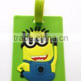 Cartoon Funny Letter Printed PVC Luggage Tag Wholesale Shaped Rubber Travel Bag Tag