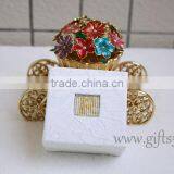 Handmade Unique Bead Wedding Ring Box With Beaded Name Plate of R thumbnail-3