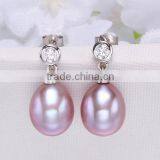 9mm AAA 925 Silver Genuine Natural Real Pearl Earring thumbnail-2