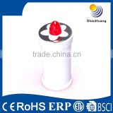 Red LED blinking function flameless memorial white grave candle